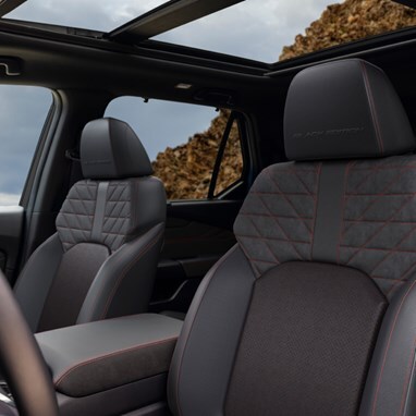 2026 Honda Pilot Black Edition shown with Black Leather detail