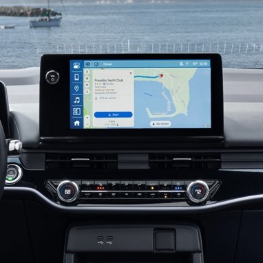 2026 Honda Prologue Elite interior, with Google Maps on the center screen.