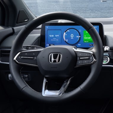 2026 Honda Prologue Elite interior, featuring two screens operating simultaneously.